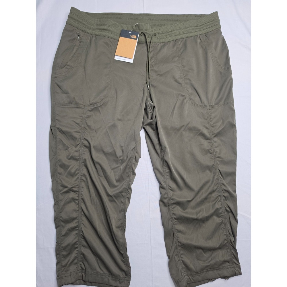 The North Face Aphrodite 2.0 Capri Pants Women's 3XL Taupe Green Herringbone